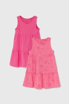 Zdjęcie produktu zippy sukienka bawełniana dziecięca 2-pack kolor różowy mini rozkloszowana