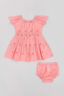 Zdjęcie produktu zippy sukienka bawełniana dziecięca kolor różowy mini rozkloszowana