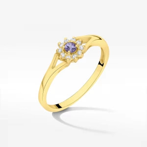 Zdjęcie produktu Złoty pierścionek zaręczynowy z tanzanitem