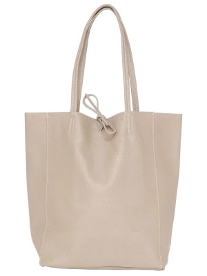 Zdjęcie produktu Zwillingsherz Skórzany shopper bag w kolorze beżowym - 40 x 45 x 15 cm rozmiar: onesize