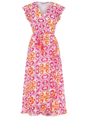 Zdjęcie produktu Zwillingsherz Sukienka "Maddy" w kolorze pomarańczowo-różowym rozmiar: L/XL