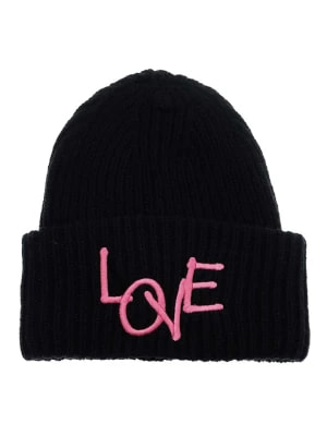 Zdjęcie produktu Zwillingsherz Wełniana czapka "Love" w kolorze czarnym rozmiar: onesize